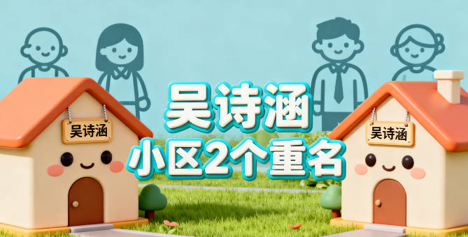 “吳詩涵” 重名率高，小區就有 2 個