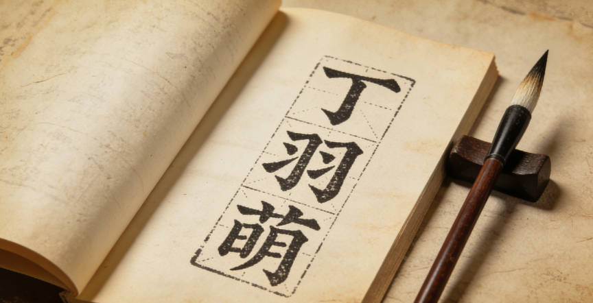 “丁羽萌”里的“羽”代表自由，“萌”代表活力